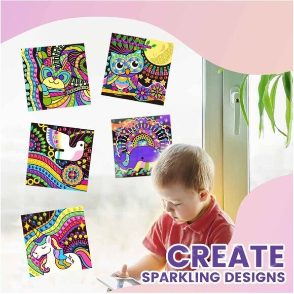 Suncatcher Gem Art Kits: 5 Designs, Diamond Painting for Kids, Window Art Crafts - Picture 3 of 7